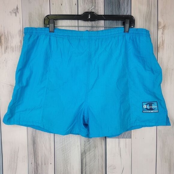 Vintage Y2K Champion Blue Swim Trunks Shorts Size Lg 36-38 - Picture 1 of 6
